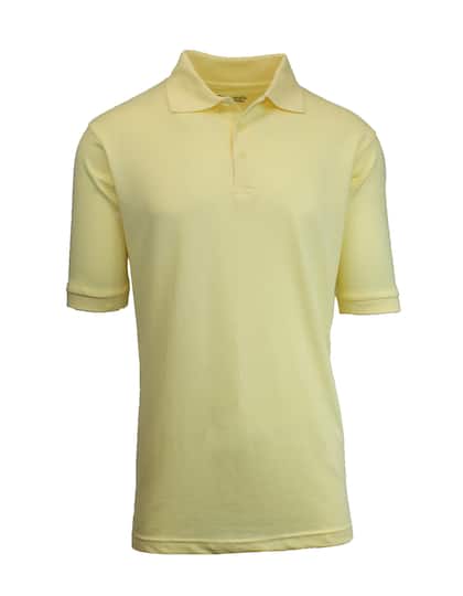 Galaxy By Harvic School Uniform Short Sleeve Men&#x27;s Pique Polo Shirt 